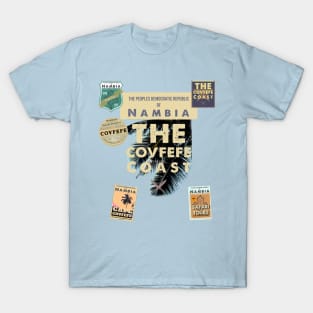 Covfefe Coast Fronds and Badges - Nambian Sky T-Shirt